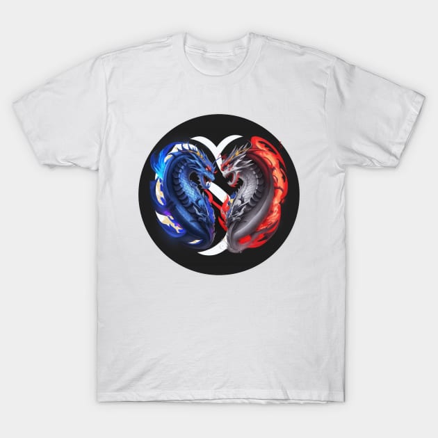 Dragons blue and red T-Shirt by DeVerviers